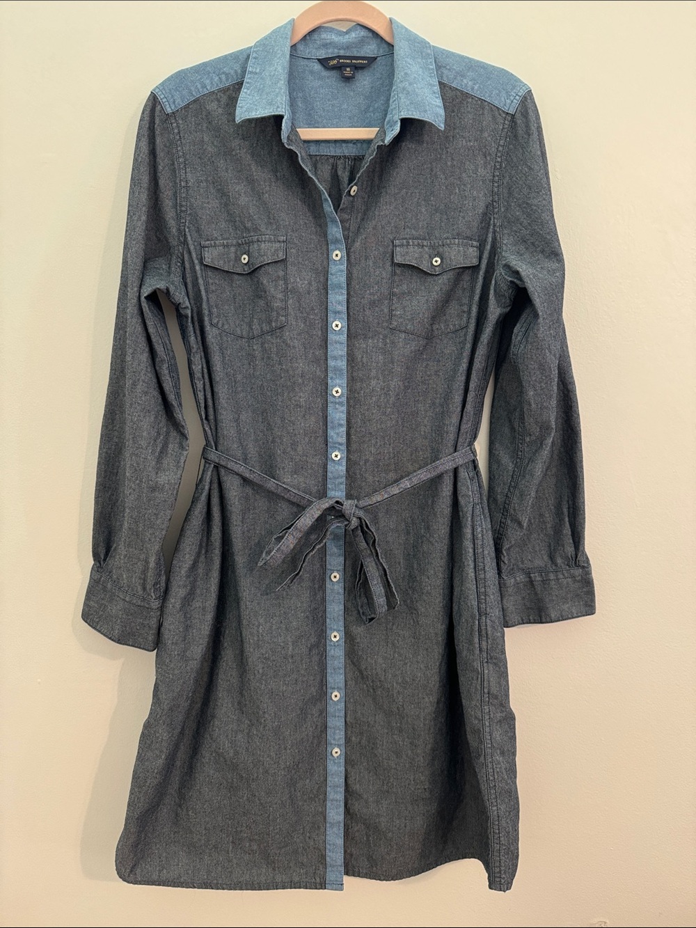Brooks Brothers Two-Tone Chambray Shirt Dress - Size 16